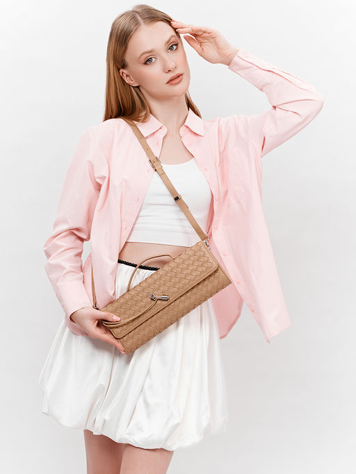 LACCOMA клатч PLB1893-бежевый эко кожа фото 7