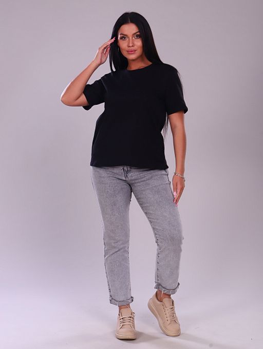 РАСПРОДАЖА Футболка жен.О-образный вырез_черный - Ihomelux фото 2