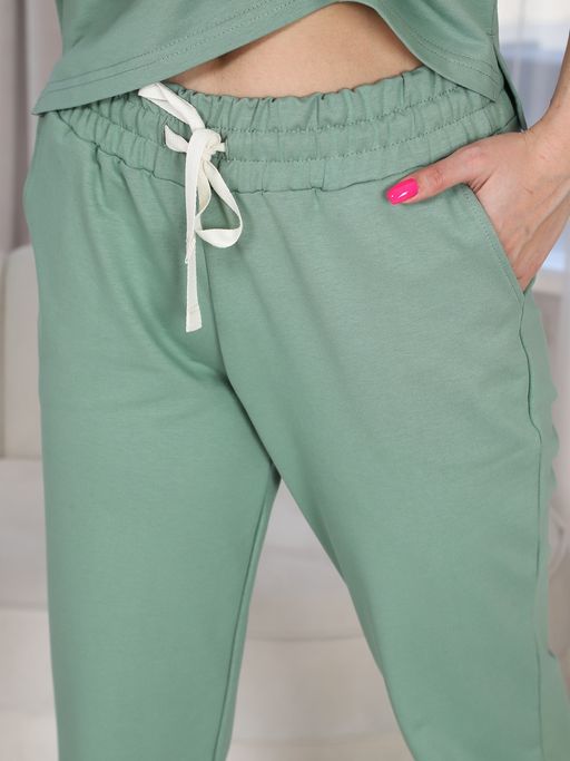 Костюм женский К-207 (футер с лайкрой) Оливковая