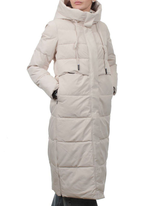 753 LT. BEIGE Пальто зимнее женское (170 гр. холлофайбер)