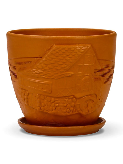 Горшок цветочный с поддоном 2,5 л, d18/h16 см терракот керамика, "Голландия" (М)