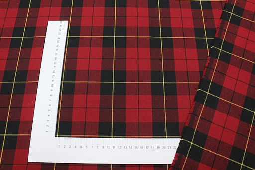Фуле Клетка цв.красно-бордовый/черный, ш.1.45м, хлопок-100%, 180гр/м.кв - Купава фото 4