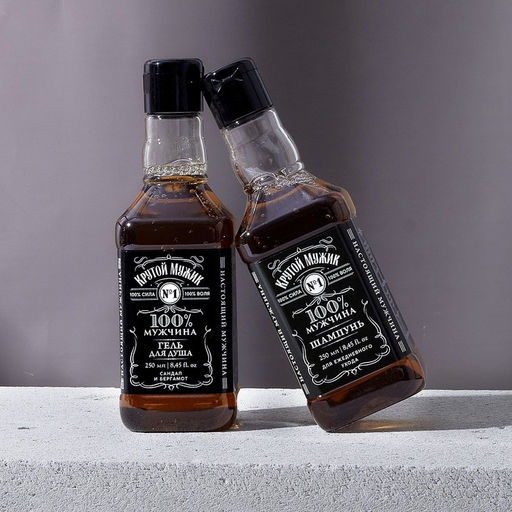 Подарочный набор ЧИСТОЕ СЧАСТЬЕ «Крутой мужик»: гель для душа и шампунь для волос, 2х250 мл