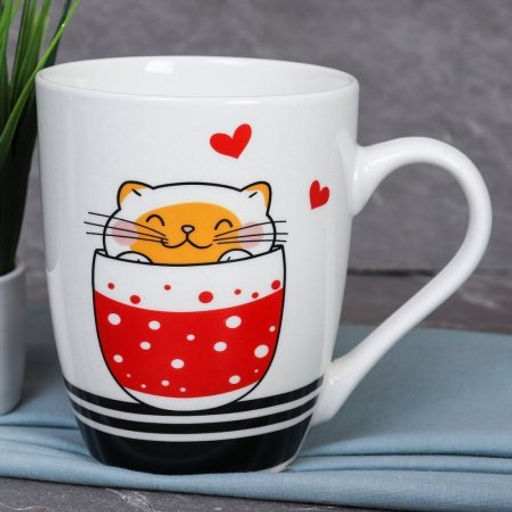 Кружка 380 мл Котики Любовь/ Y-369 /уп 12/72/ - ГалеонТрейд фото 3