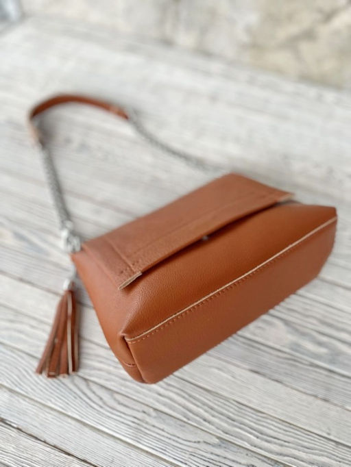 Женская кожаная сумка через плечо 8722-9 Кэмл - Sergio valentini фото 5