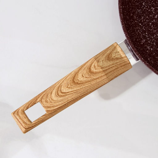 Сковорода Natural. Brown, d=22 см, кованый алюминий, ручка soft-touch, антипригарное покрытие, индукция, коричневая - Magistro фото 3