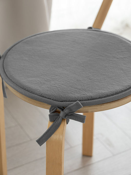 Подушка на стул D35 серый флис