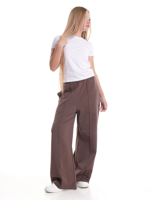 Брюки для девочки со строчкой 22-1565 шоколад - Mini maxi фото 8