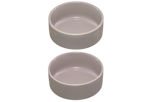 Набор 2 мисок для домашних питомцев 450 мл 28*14,5*6,5 см, с бамбуковой подставкой, серая