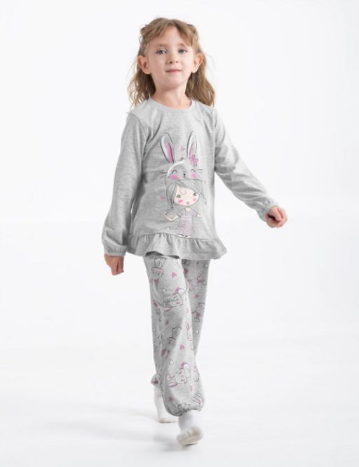 CRB wear/CSKG 50036-11 Комплект для девочки (джемпер, брюки), светло-серый меланж/Ex.Cherubino  фото 2