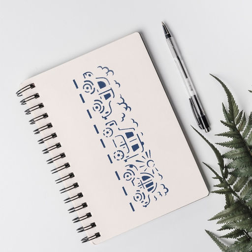 Пластиковый трафарет для творчества бордюрный Арт Узор. Автомобили, шаблон, 40?12 см