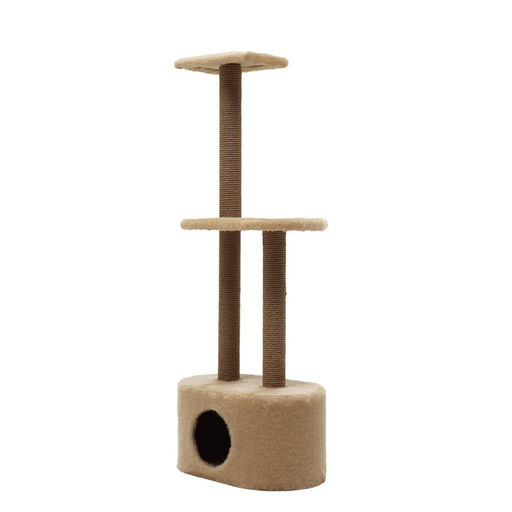 Домик для кошек с когтеточкой, с тремя когтеточками, джут, 51 х 31 х 132 см, бежевая - Simaland фото 3