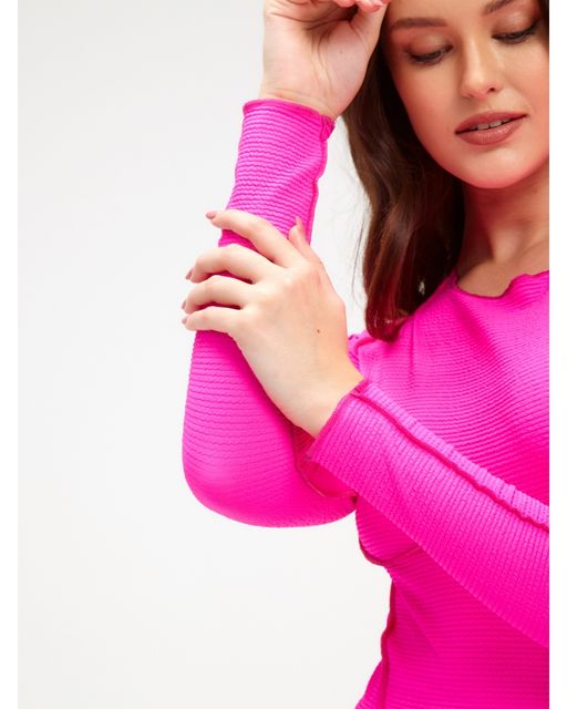 Лонгслив жатка Relief розовый - Rowan фото 2