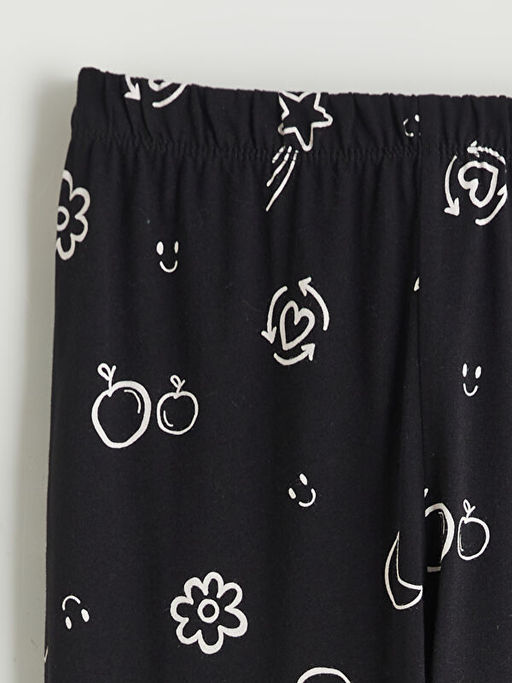 Beli Lastikli Desenli K?z ?ocuk Pijama Alt