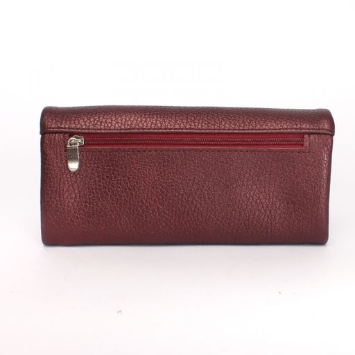 Портмоне женское Croco-ПР-806 натуральная кожа 2 отд, 5 карм, бордо металлик (232) 239822  фото 2