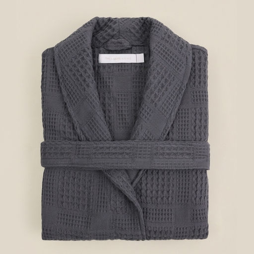 Халат вафельный женский SL HOME: Chess «Гри Сандре», размер L, хлопок 100%, тёмно-серый