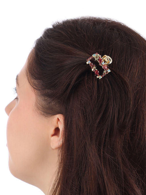 Цена за 6 шт. Крабик для волос «Селена галант», прямой, 3 см, золото