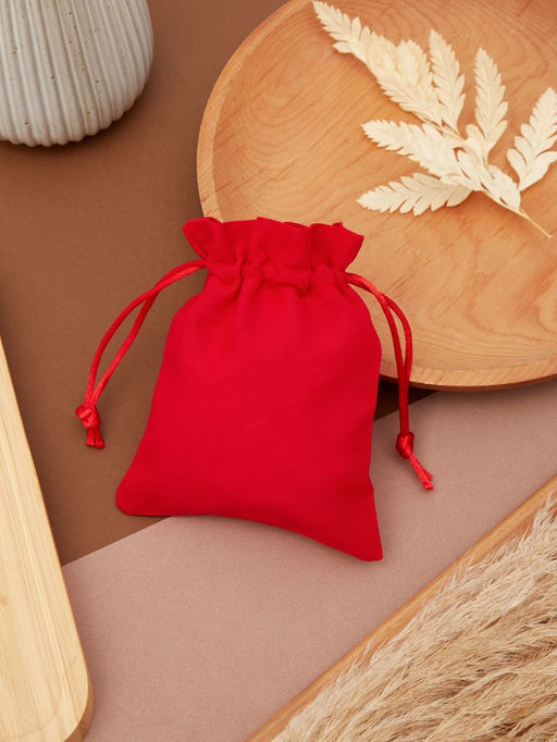 Цена за 50 шт. Мешочек подарочный Хлопок, 10?12 см, красный