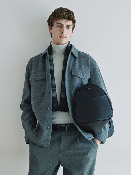 Regular Fit Uzun Kollu Ka?e Erkek G?mlek Ceket