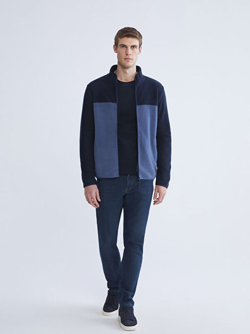 Dik Yaka Polar Erkek Fermuarl? Sweatshirt