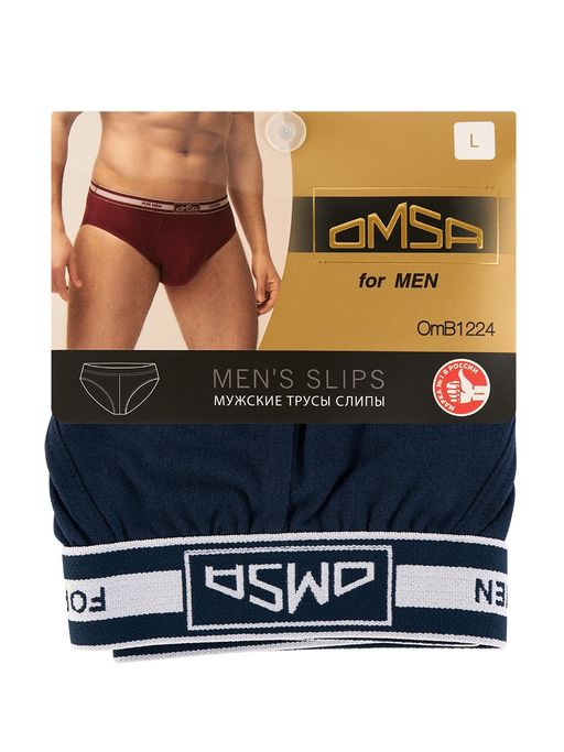 OmB 1224 Слипы с открытой резинкой - blu scuro - Omsa фото 4