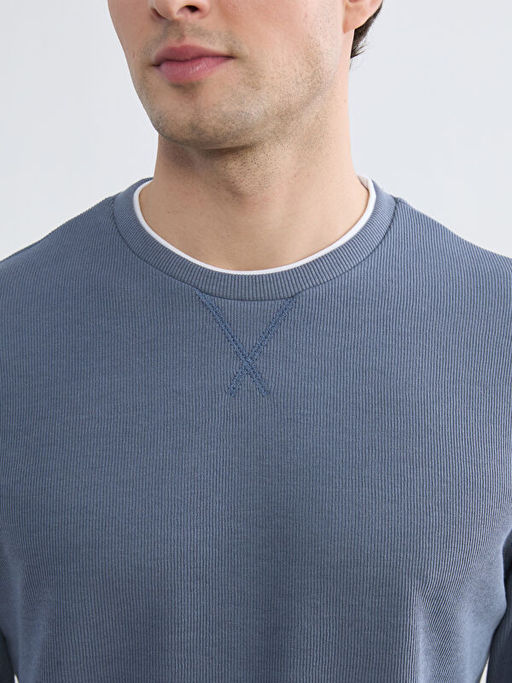 Bisiklet Yaka Erkek Sweatshirt