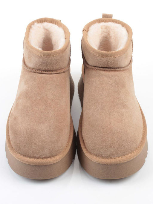 04-PF8520-3 BEIGE Угги женские (натуральная замша, 100% шерсть)