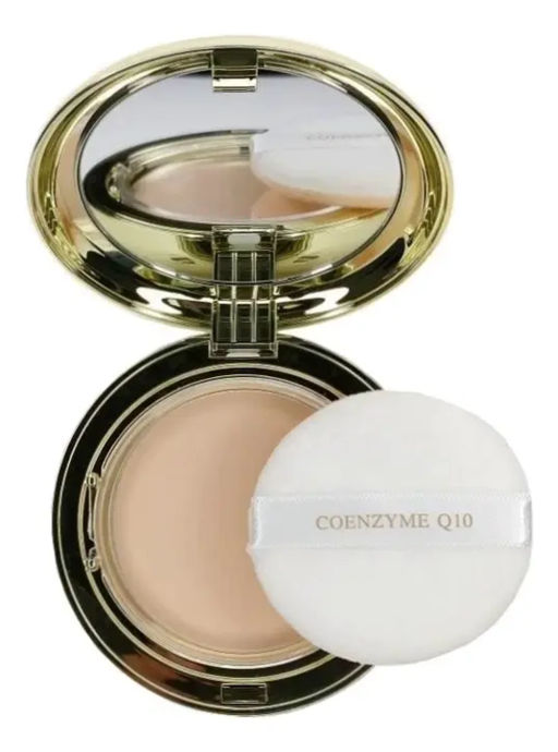 Матирующая пудра с коэнзимом Q10 и алоэ №21 (Натурально-бежевый) - Enough Coenzyme Q10 Aloe Silky Sun Two Way Cake, 13 гр+13 гр