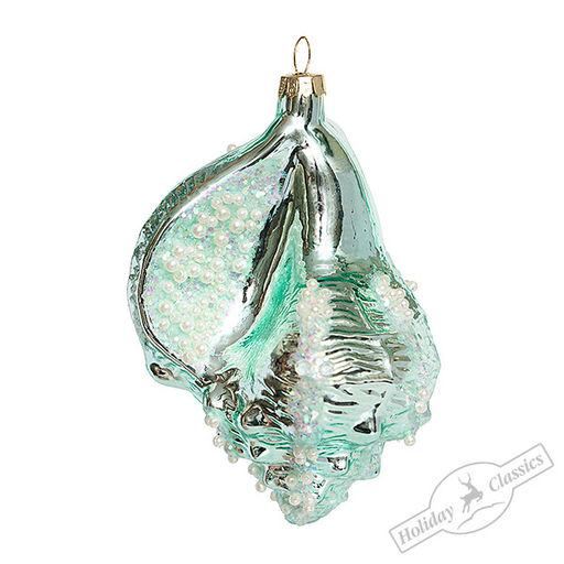 Ракушка Лотария бирюзовая (стекло) 8х7х12 см