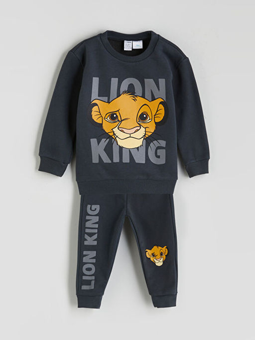 Aslan Kral Bask?l? Erkek ?ocuk Sweatshirt ve E?ofman Alt