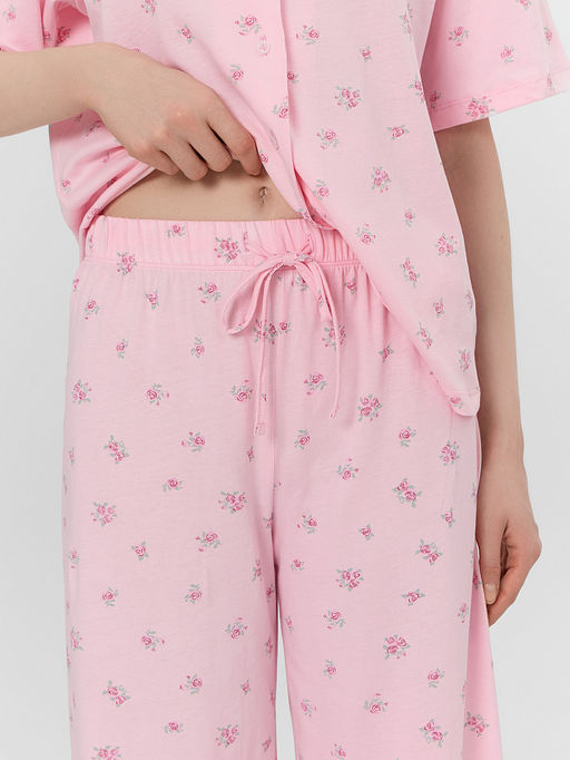Комплект домашний женский розовый с цветочным принтом - Mark formelle фото 7
