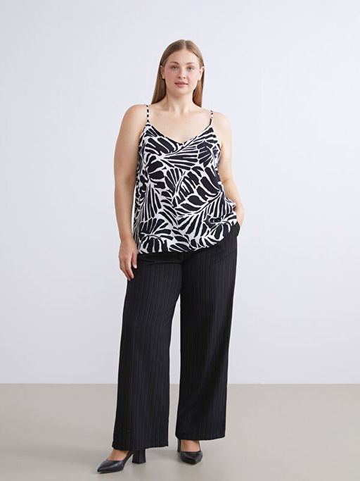 Beli Lastikli Keten Kar???ml? Kad?n Pantolon