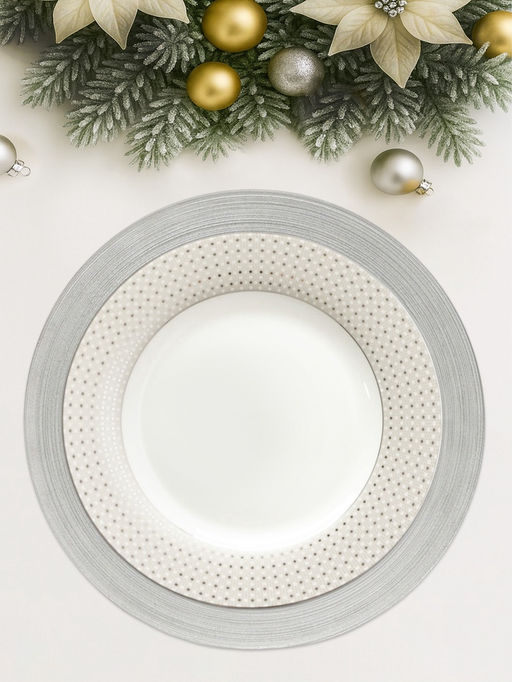 Тарелка подстановочная Wilson&Young Silvery, d=33 см, стекло, серебристая