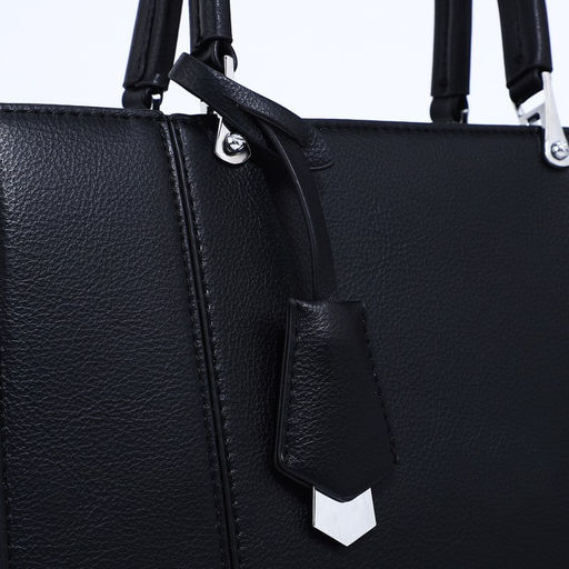 Сумка тоут на молнии, наружный карман, длинный ремень, цвет чёрный - Simaland фото 4