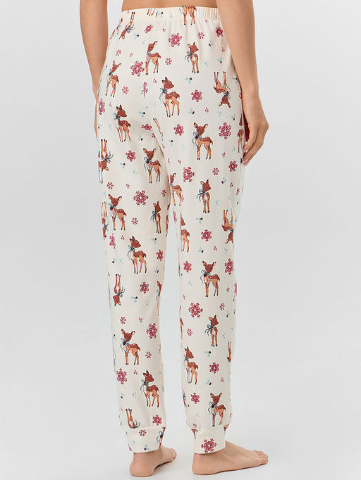 Комплект женский домашний бежевый с принтом оленей - Mark formelle фото 7