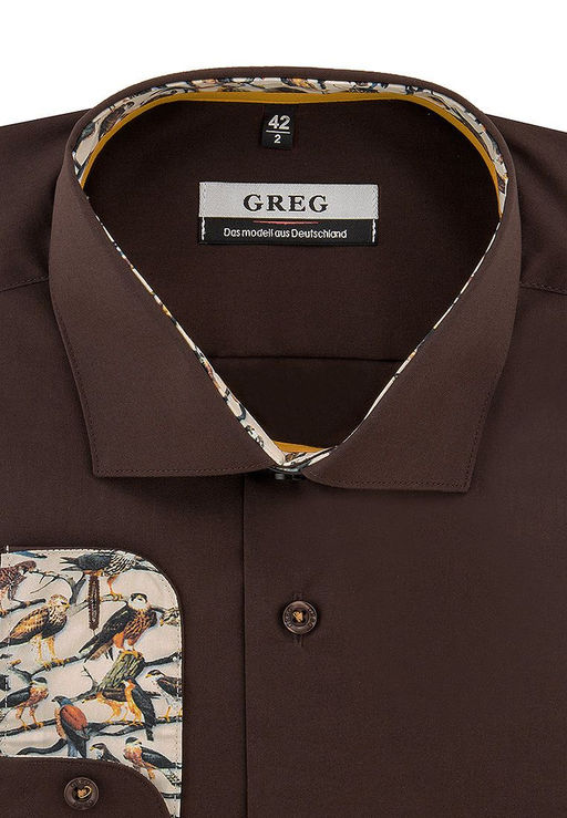 Сорочка мужская длинный рукав GREG 540/139/BR/Z/1p  фото 2