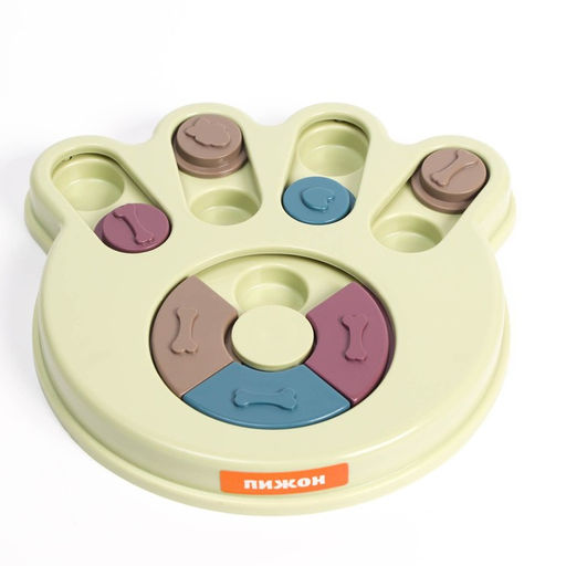 Игрушка интеллектуальная для лакомств Лапа, 14 х 13,5 х 3 см, зелёная - Пижон фото 2