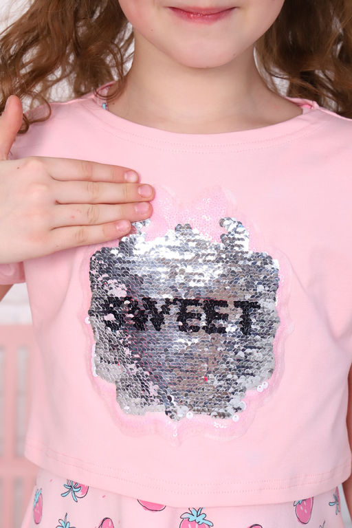 Платье Клубничная Душа короткий рукав детское