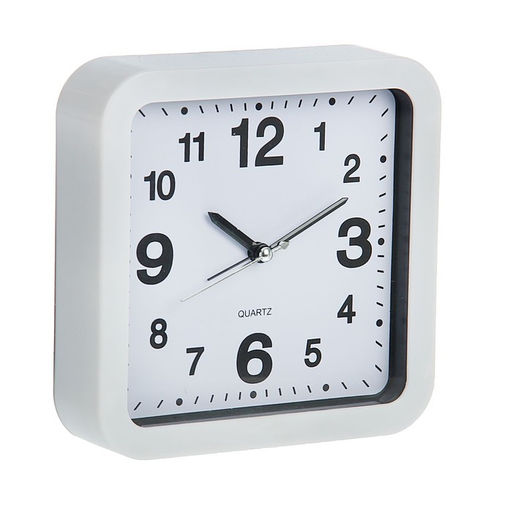 Часы - будильник настольные «Классика», с подвесом, дискретный ход, d=12.5 см, 15×15 см, АА