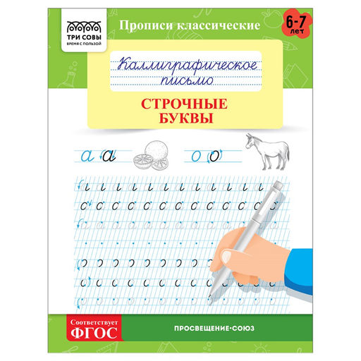 Цена за 2 шт. Пропись ТРИ СОВЫ А5 "Каллиграфическое письмо. Строчные буквы" 6-7 лет (ПрА5_16_58368) 16стр.
