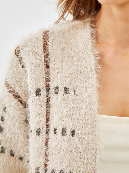 ?al Yaka Desenli Uzun Kollu Kad?n Triko H?rka