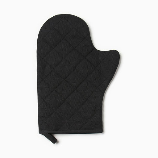 Варежка-прихватка Доляна Душевная кухня цв.черный 20х28см, рогожка, 100% х/л  фото 3