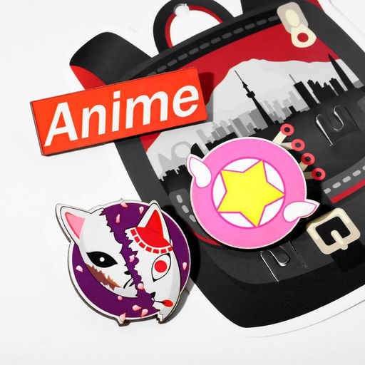 Набор брошей деревянных (3шт) Рюкзак аниме, цветные - Выбражулька фото 2