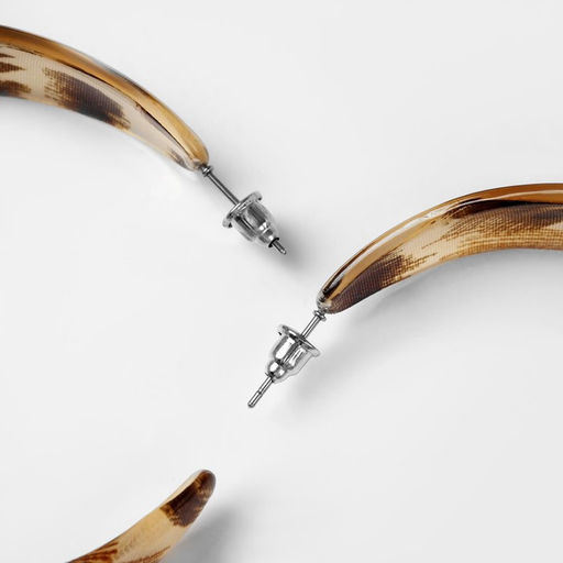 Серьги-кольца Танзания бежевый леопард, d=5,5, цветные - Queen fair фото 4