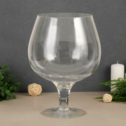 Ваза для цветов «Натали-3», бренди на средней ножке, 7 л, d=17 см, 33×22 см, стекло, прозрачная