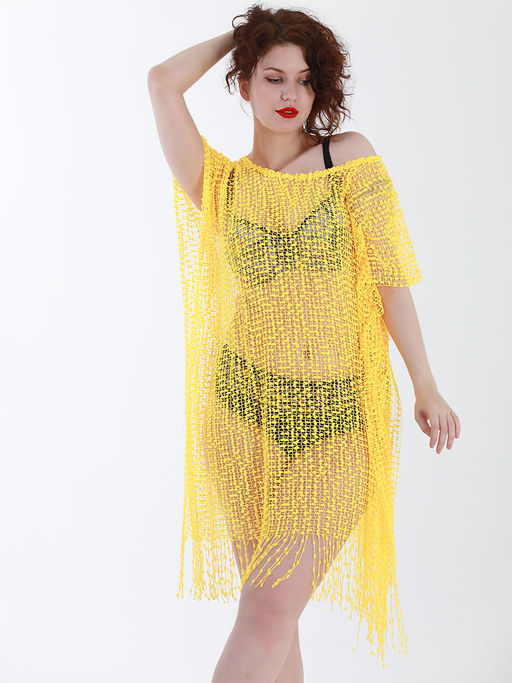 Накидка пляжная желтая