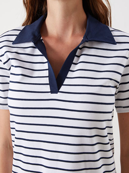 Polo Yaka ?izgili A Kesim Elbise