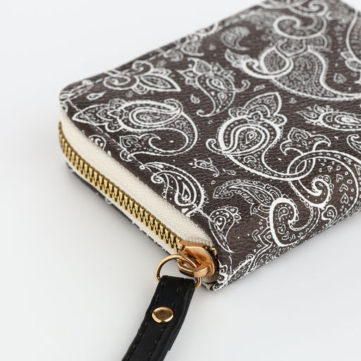 Кошелёк женский на молнии с ремешком, чёрный