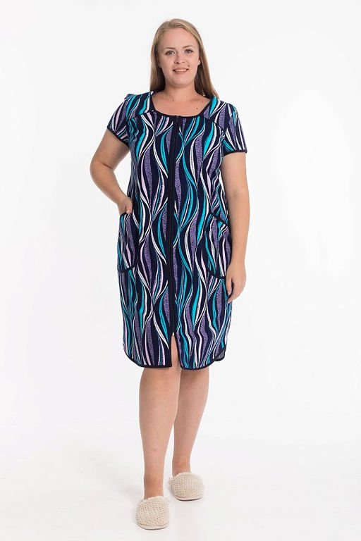 Халат М31968сб синий/бирюза