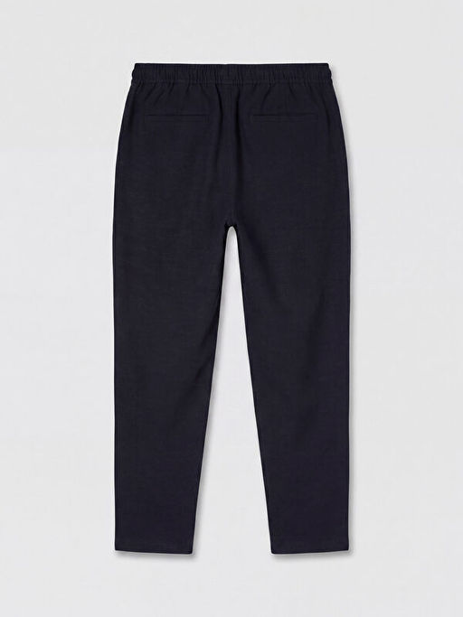 Regular Fit Keten G?r?n?ml? Erkek Pantolon
